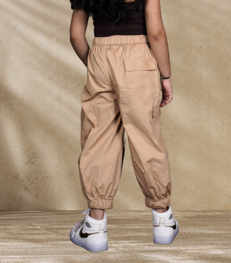 Beige-Desert Sand Parachute Pants