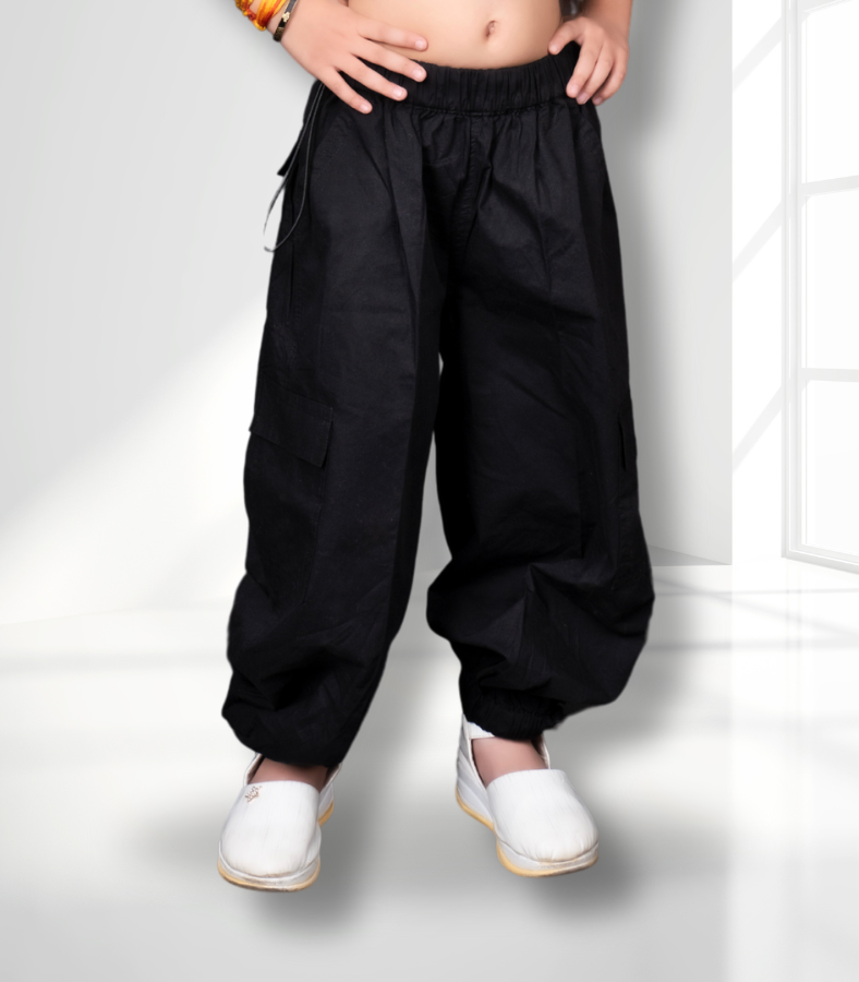 Shadow Stride Black Parachute Pants